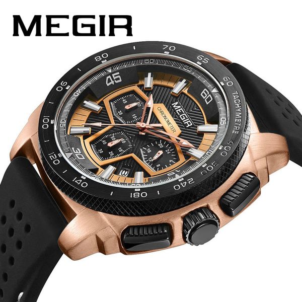 megir men's sports watch quartz watches calendar waterproof silicone strap 2056g, Slivery;brown
megir men's sports watch quartz watches calendar waterproof silicone strap 2056g, Slivery;brown
