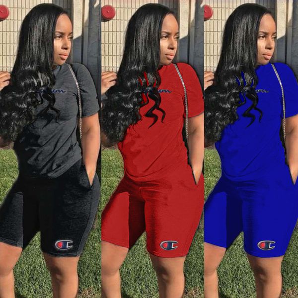 women champions letter short sleeve tracksuit 2019 summer t shirts + shorts 2pcs/set outfit summer jogger sportswear new a361, White
women champions letter short sleeve tracksuit 2019 summer t shirts + shorts 2pcs/set outfit summer jogger sportswear new a361, White