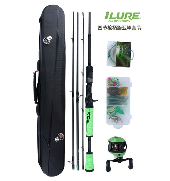 ilure fishing gear set gun handle straight handle portable four-section pole set combination suit travel pole
ilure fishing gear set gun handle straight handle portable four-section pole set combination suit travel pole