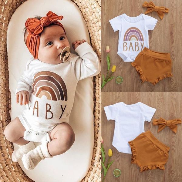 clothing sets 0-18m born baby girls boys clothes rainbow print romper+shorts summer short sleeve, White
clothing sets 0-18m born baby girls boys clothes rainbow print romper+shorts summer short sleeve, White