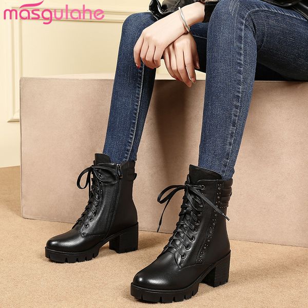 masgulahe new arrival 2020 winter women ankle boots platform shoes genuine leather boots high heel fashion female, Black
masgulahe new arrival 2020 winter women ankle boots platform shoes genuine leather boots high heel fashion female, Black