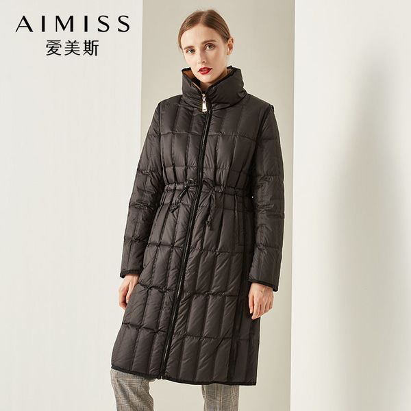 aimiss brand new down jacket warm real feather stand neck thick full sleeves down coat long outwear clothes, Black
aimiss brand new down jacket warm real feather stand neck thick full sleeves down coat long outwear clothes, Black
