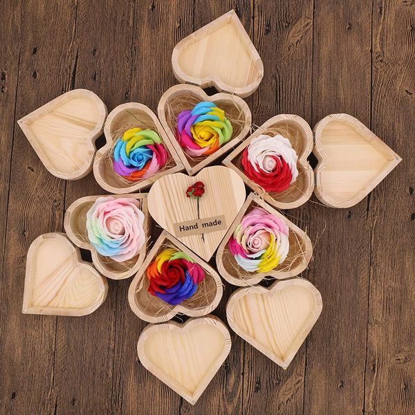 new rainbow multi-colored color rose flower petal soap wooden heart shape box party valentine's day gift skin bleach
new rainbow multi-colored color rose flower petal soap wooden heart shape box party valentine's day gift skin bleach