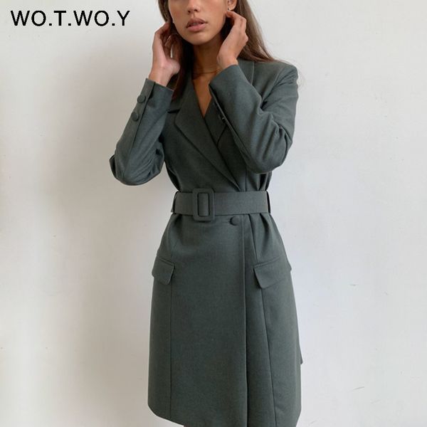 wotwoy office lady long blazer dress women sashes long sleeve formal dress suit women solid single breasted blazers femme 2020, White;black
wotwoy office lady long blazer dress women sashes long sleeve formal dress suit women solid single breasted blazers femme 2020, White;black