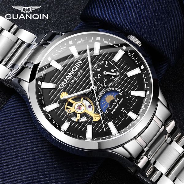 guanqin 2019 business watch men automatic luminous clock men tourbillon waterproof mechanical watch brand relogio masculino, Slivery;brown
guanqin 2019 business watch men automatic luminous clock men tourbillon waterproof mechanical watch brand relogio masculino, Slivery;brown