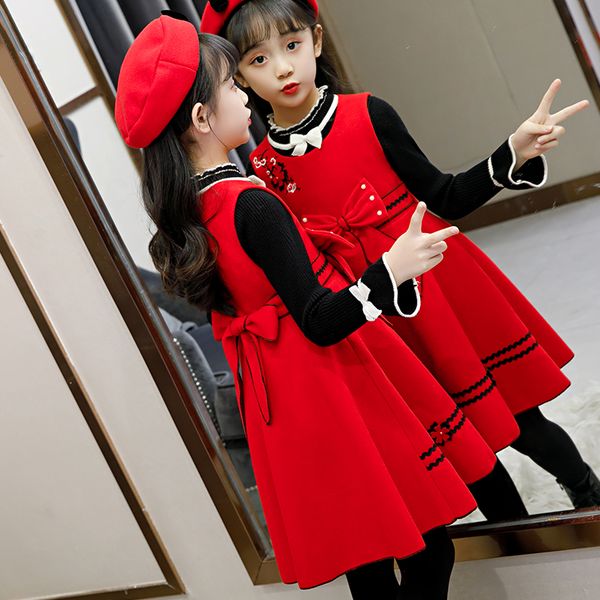 2020 spring autumn kids girl woolen vest dress children appliques pearl princess dress baby girls ribbons bow party costume, White
2020 spring autumn kids girl woolen vest dress children appliques pearl princess dress baby girls ribbons bow party costume, White