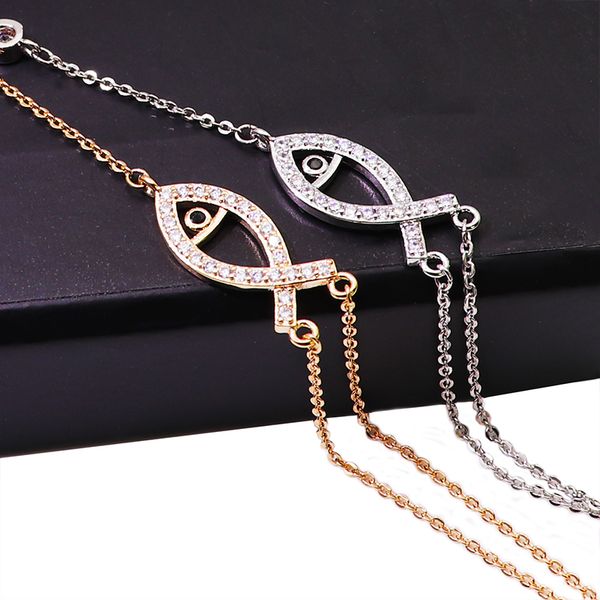 okily cute cz zircon fish charm bracelets for women fashion adjustable double chain link friendship jewelry gift, Black
okily cute cz zircon fish charm bracelets for women fashion adjustable double chain link friendship jewelry gift, Black