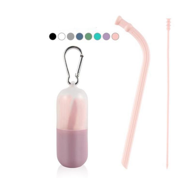 collapsible silicone straw portable foldable reusable straw with carrying case and cleaning brush bent tea drinking straws ooa7627-1
collapsible silicone straw portable foldable reusable straw with carrying case and cleaning brush bent tea drinking straws ooa7627-1