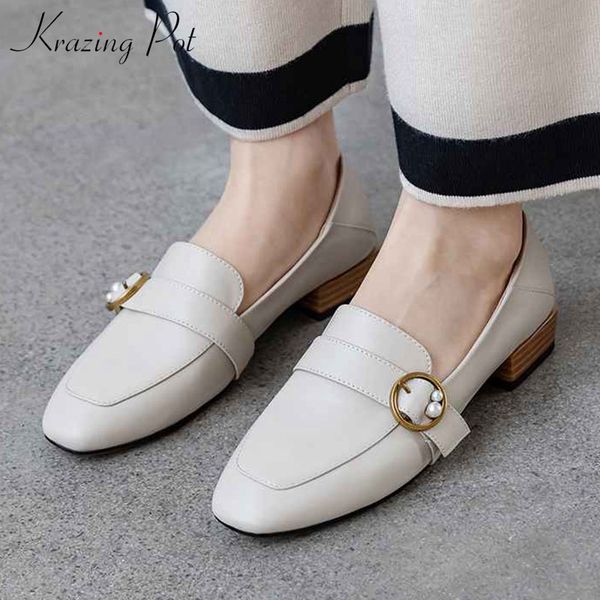 krazing pot genuine leather classic fashion pearl buckle straps low heels square toe slip on elegant women solid cozy pumps l63, Black
krazing pot genuine leather classic fashion pearl buckle straps low heels square toe slip on elegant women solid cozy pumps l63, Black