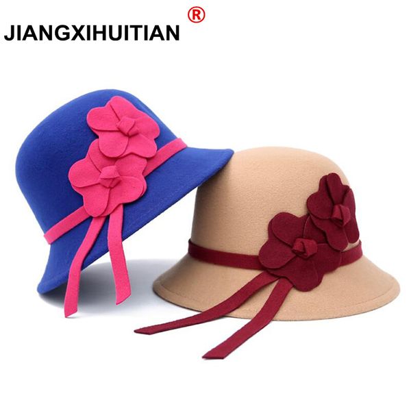 new fashion women elegant felt fedora round bowler hats flower vintage hats caps winter women royal princess caps, Blue;gray
new fashion women elegant felt fedora round bowler hats flower vintage hats caps winter women royal princess caps, Blue;gray