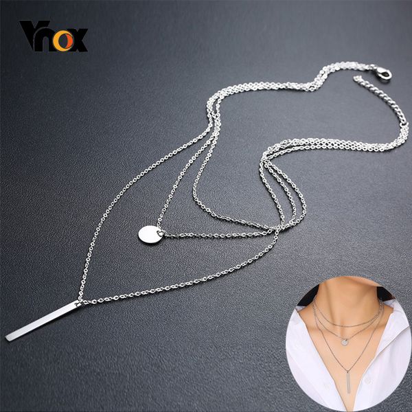 vnox chic 3 в 1 слоистых ожерелья для женщин монета из нержавеющей стали вертикальный стержень подвеска cadid женский партия ювелирных издел, Silver
vnox chic 3 в 1 слоистых ожерелья для женщин монета из нержавеющей стали вертикальный стержень подвеска cadid женский партия ювелирных издел, Silver