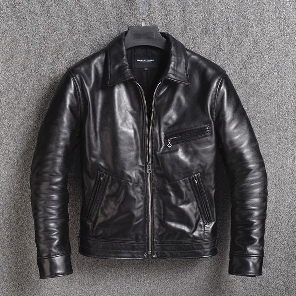 2019 men's japanese vintage batik horsehide genuine leather jacket slim fit short glossy real leather coat men autumn casual, Black
2019 men's japanese vintage batik horsehide genuine leather jacket slim fit short glossy real leather coat men autumn casual, Black