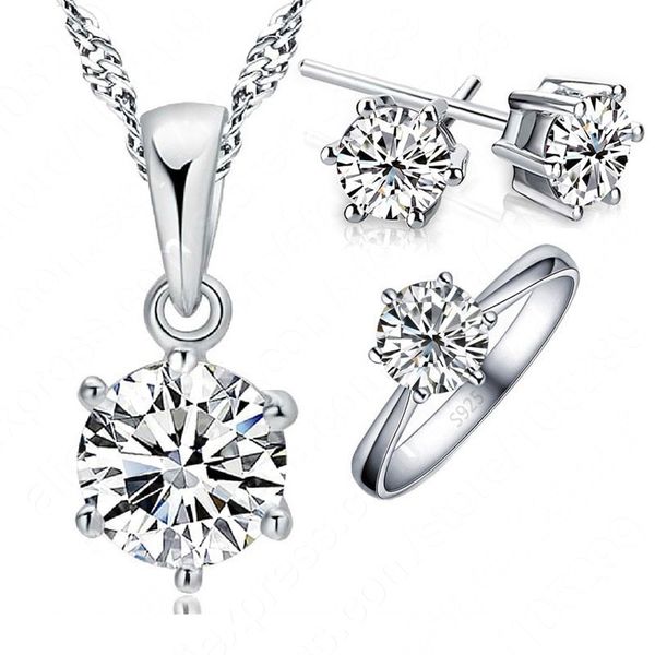 woman's birthday gift wedding jewelry set fashion 925 sterling silver crystal necklace ring earring choker joyas, Slivery;golden
woman's birthday gift wedding jewelry set fashion 925 sterling silver crystal necklace ring earring choker joyas, Slivery;golden