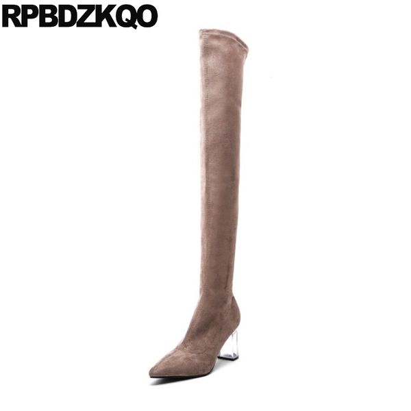tall long shoes chunky luxury pointed toe over the knee high heel stretch slim pointy brand women winter boots genuine leather, Black
tall long shoes chunky luxury pointed toe over the knee high heel stretch slim pointy brand women winter boots genuine leather, Black
