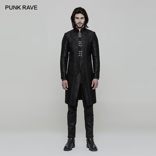 punk rave men's gothic gorgeous jacquard slit design black mid-lenght coat steampunk club party clothes men jacket overcoat, Tan;black
punk rave men's gothic gorgeous jacquard slit design black mid-lenght coat steampunk club party clothes men jacket overcoat, Tan;black