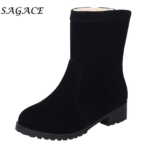 sagace flock shoes ladies ankle boots soft round toe square heels zipper boots solid women platform anti slip plush shoes, Black
sagace flock shoes ladies ankle boots soft round toe square heels zipper boots solid women platform anti slip plush shoes, Black