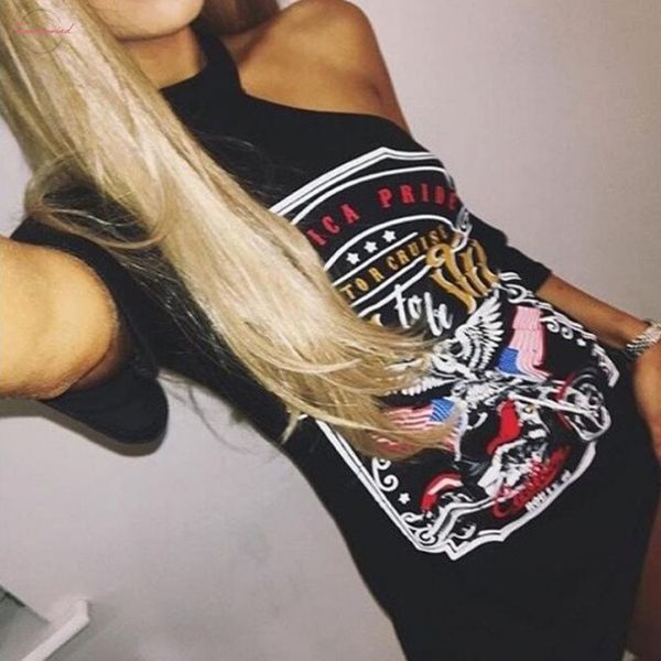 ladies women punk rock short sleeve eagle print t shirt cut shoulder halter baggy drop shipping, White
ladies women punk rock short sleeve eagle print t shirt cut shoulder halter baggy drop shipping, White