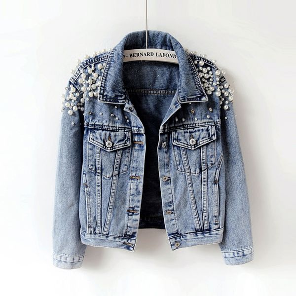 spring autumn women basic coats women denim jacket pearls beading fashion jeans coat loose long sleeve jackets 898, Black;brown
spring autumn women basic coats women denim jacket pearls beading fashion jeans coat loose long sleeve jackets 898, Black;brown