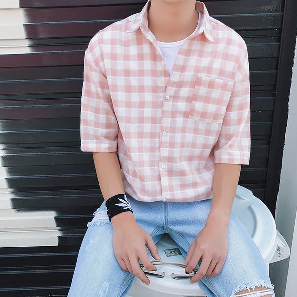 men plaid shirt spring autumn casual short sleeve shirts cotton men shirts with pocket korean shirt male, White;black
men plaid shirt spring autumn casual short sleeve shirts cotton men shirts with pocket korean shirt male, White;black