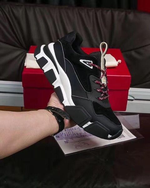 2019 men women luxury designer shoes fashion trainers sneakers casual shoes with mkn01, Black