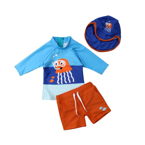 6m-5t kid baby boy's long sleeve sun protection swimwear ocs pattern bathing suit swim hats diving suit set 3pcs, White
6m-5t kid baby boy's long sleeve sun protection swimwear ocs pattern bathing suit swim hats diving suit set 3pcs, White