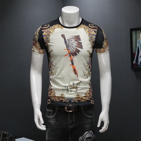 style 2019 new short-sleeved summer big yards men t-shirt flower 04 p46, White;black
style 2019 new short-sleeved summer big yards men t-shirt flower 04 p46, White;black