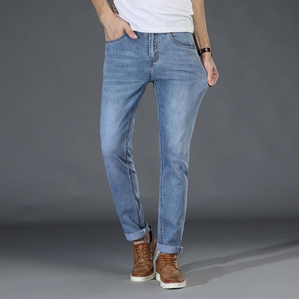 men's jeans for men mid-waist cotton stretch slim small straight denim trousers light blue biker
men's jeans for men mid-waist cotton stretch slim small straight denim trousers light blue biker