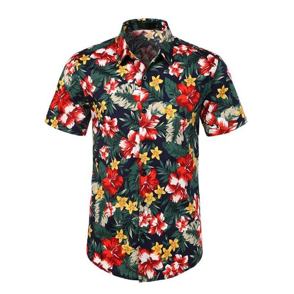 men's casual shirts 2021 fashion men flower pattern printed short sleeve button summer holiday hawaiian style fitting wear, White;black
men's casual shirts 2021 fashion men flower pattern printed short sleeve button summer holiday hawaiian style fitting wear, White;black