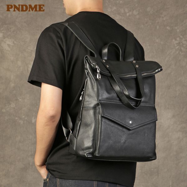 pndme fashion casual genuine leather men's backpack trend business cowhide large capacity black travel lapbagpack
pndme fashion casual genuine leather men's backpack trend business cowhide large capacity black travel lapbagpack