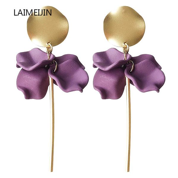 gold color wafer purple petal earrings for women new korean style elegant flowers long earrings fashion party jewelry sweet gift, Silver
gold color wafer purple petal earrings for women new korean style elegant flowers long earrings fashion party jewelry sweet gift, Silver