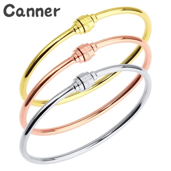 canner simple design stainless steel bracelet bangles love luxury bracelet pulseras for women men gifts jewelry bijoux homme a20, Black 
canner simple design stainless steel bracelet bangles love luxury bracelet pulseras for women men gifts jewelry bijoux homme a20, Black