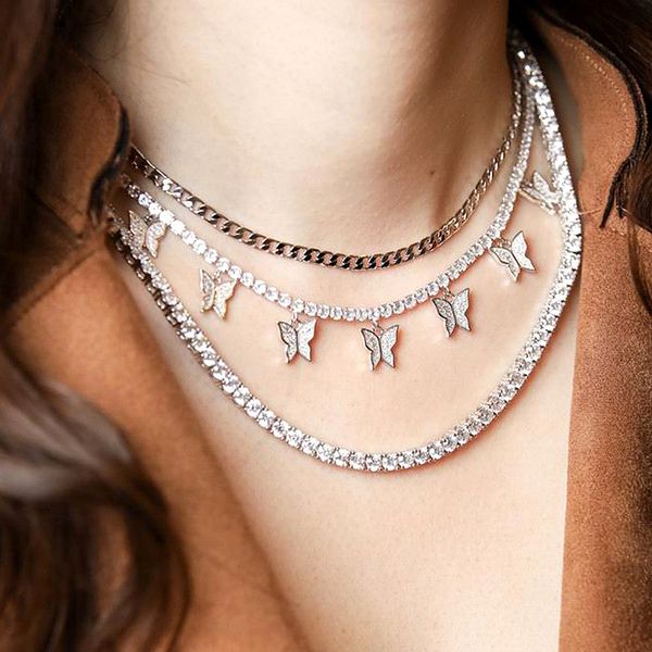 heart arrow cz tennis chain with luxury drip cz butterfly charm 32+10cm choker necklaces iced out bling multilayer women jewelry, Silver
heart arrow cz tennis chain with luxury drip cz butterfly charm 32+10cm choker necklaces iced out bling multilayer women jewelry, Silver
