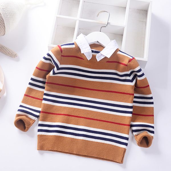 boys striped sweaters cotton spring fall kids pullover turn down collar formal knitted wear children's clothing, Blue
boys striped sweaters cotton spring fall kids pullover turn down collar formal knitted wear children's clothing, Blue