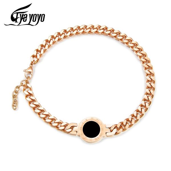 eyeyoyo 2 colors 9mm roman numerals big curb cuban chain bracelet for women double layer pulseira feminina, Black
eyeyoyo 2 colors 9mm roman numerals big curb cuban chain bracelet for women double layer pulseira feminina, Black