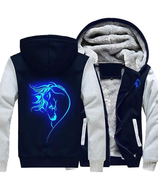 2019 animal horse face glowing men's hoodies zipper jacket horse funny luminous winter fleece thicken sweatshirt hooded coat, Black
2019 animal horse face glowing men's hoodies zipper jacket horse funny luminous winter fleece thicken sweatshirt hooded coat, Black