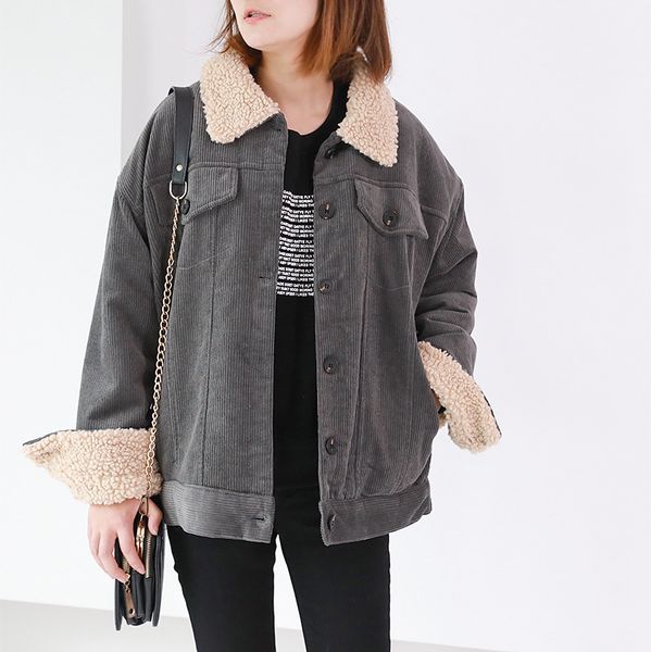 corduroy parkas retro 5 color women turn-down collar button 2019 winter new thick patchwork women cloths warm parkas, Black
corduroy parkas retro 5 color women turn-down collar button 2019 winter new thick patchwork women cloths warm parkas, Black