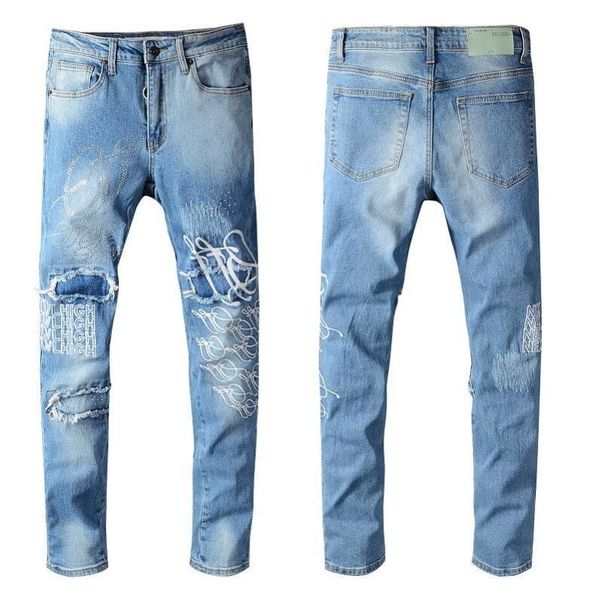 2020 mens distressed ripped biker jeans slim fit motorcycle biker denim for men fashion designer hip hop mens pants 28-40 04, Blue
2020 mens distressed ripped biker jeans slim fit motorcycle biker denim for men fashion designer hip hop mens pants 28-40 04, Blue
