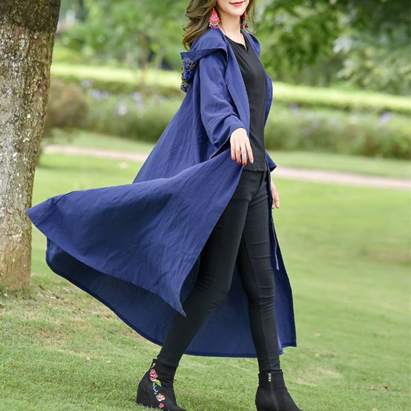 2019 plus size loose capes hooded trench coats for women embroidery long sleeve casual trench outerwear female cotton, Tan;black
2019 plus size loose capes hooded trench coats for women embroidery long sleeve casual trench outerwear female cotton, Tan;black