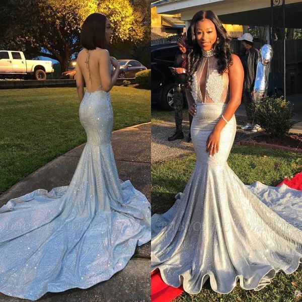 2020 new sparkly silver sheer high neck mermaid prom dresses long lace sequins beaded backless chic evening gowns formal party dress
2020 new sparkly silver sheer high neck mermaid prom dresses long lace sequins beaded backless chic evening gowns formal party dress