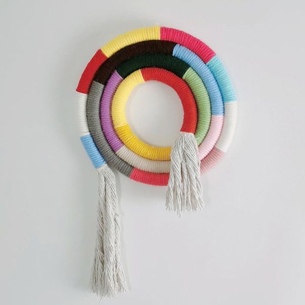 Nordic Style Children Room Home Decoration Simple Rainbow Disc Wall Hanging Ornament Cotton Thread Hand-woven Photography Props
Nordic Style Children Room Home Decoration Simple Rainbow Disc Wall Hanging Ornament Cotton Thread Hand-woven Photography Props