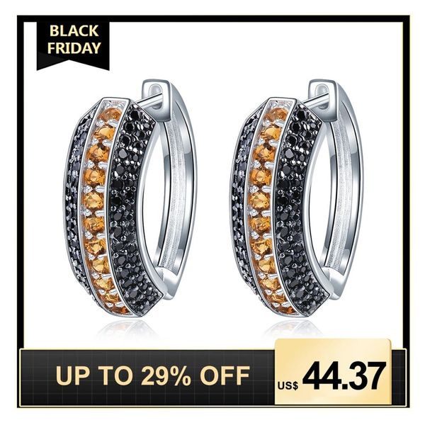 hutang natural citrine hoop earrings gemstone black spinel 925 sterling silver fine elegant classic jewelry for women's gift new cj1912, Golden
hutang natural citrine hoop earrings gemstone black spinel 925 sterling silver fine elegant classic jewelry for women's gift new cj1912, Golden