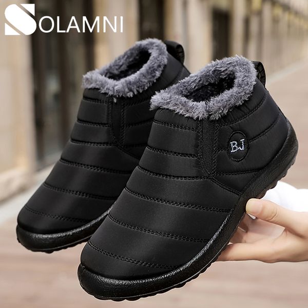 waterproof snow boots for women winter warm fur couple shoes men anti-slip plush ankle boots big size slip on flat shoes, Black
waterproof snow boots for women winter warm fur couple shoes men anti-slip plush ankle boots big size slip on flat shoes, Black
