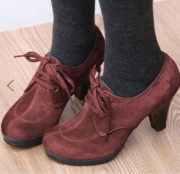 new women shoes autumn winter high heels ankle boots ladies lace up platform western booties sewing vintage boots, Black
new women shoes autumn winter high heels ankle boots ladies lace up platform western booties sewing vintage boots, Black