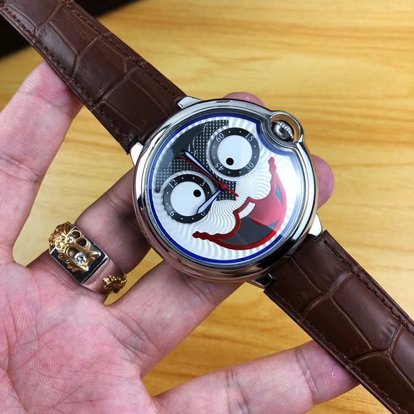 super new style automatic movement ballon blue watch men color dial leather band male watch montre homme, Slivery;brown
super new style automatic movement ballon blue watch men color dial leather band male watch montre homme, Slivery;brown