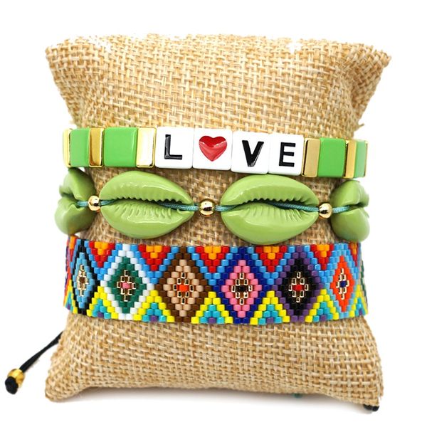 women's shell bracelet bohemian jewelry women's beads bracelet, Golden;silver