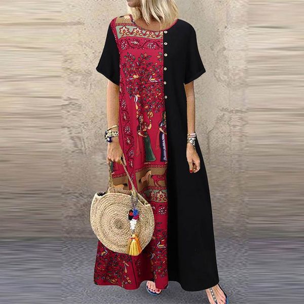 2020 vintage patchwork mid calf dress women short sleeve summer sundress cotton linen printed dresses kaftan midi vestidos robe, Black;gray
2020 vintage patchwork mid calf dress women short sleeve summer sundress cotton linen printed dresses kaftan midi vestidos robe, Black;gray