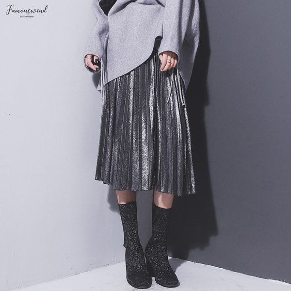 women fashion midi skirt pleated skirt metallic silver skirts high waist long skirt metallic party club ladies clothes, Black
women fashion midi skirt pleated skirt metallic silver skirts high waist long skirt metallic party club ladies clothes, Black