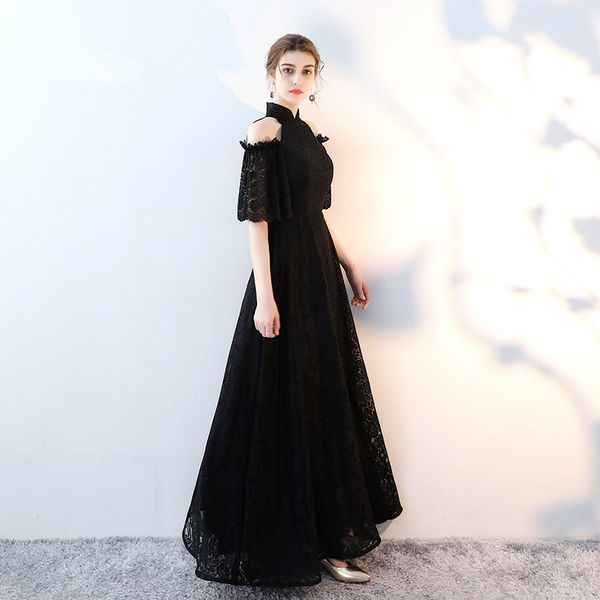 elegant black evening dress woman floor length lace short sleeves evening dresses, White;black
elegant black evening dress woman floor length lace short sleeves evening dresses, White;black