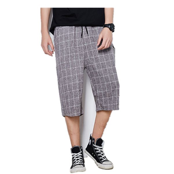 2019 summer loose shorts men wide-legged harem mens shorts plaid casual tide male cotton beach linen, White;black
2019 summer loose shorts men wide-legged harem mens shorts plaid casual tide male cotton beach linen, White;black