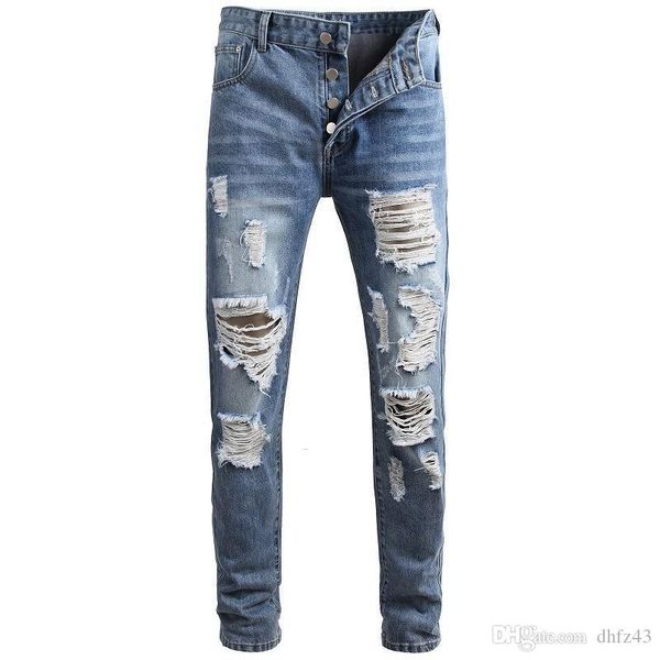 mens new arrival solid hole jeans plus size jeans slim fit male biker club denim pants, Blue
mens new arrival solid hole jeans plus size jeans slim fit male biker club denim pants, Blue